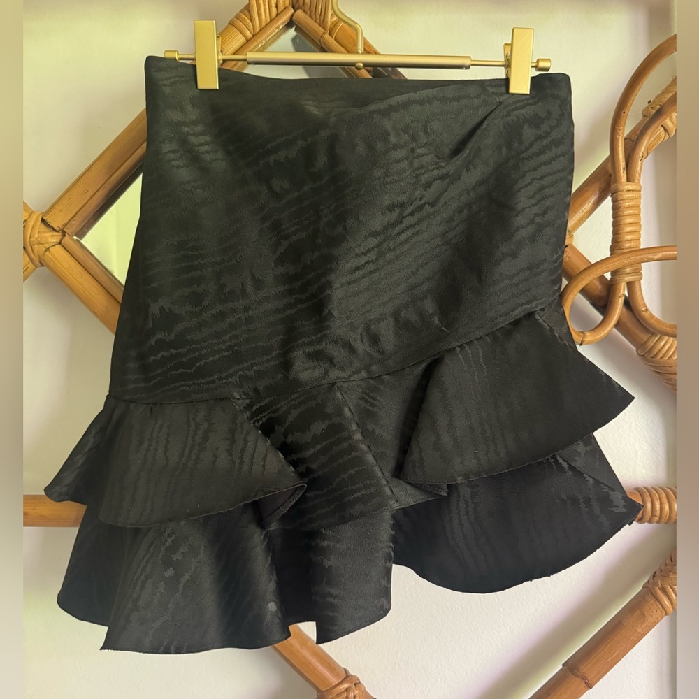 Zara Asymmetrical Black Ruffle Skirt